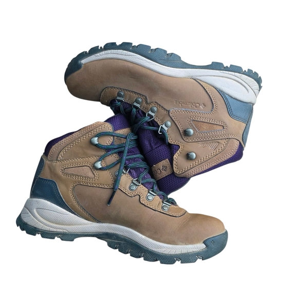 Columbia Newton Ridge Plus Hiking Boot Elk Brown Purple Waterproof Womens 8.5 - Picture 3 of 5